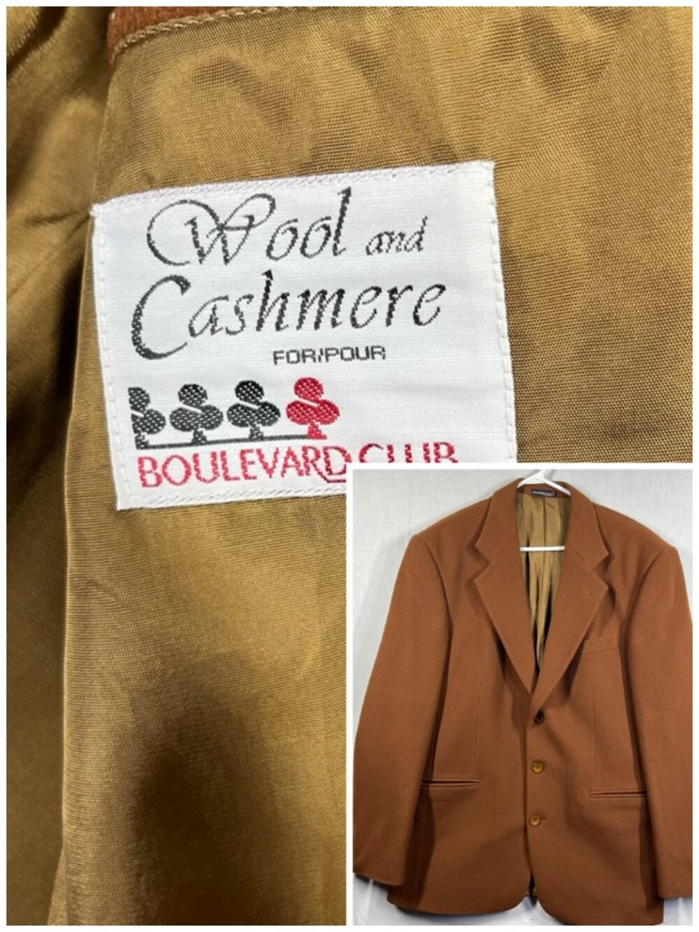 Boulevard Club Blazer Mens 40 Wool Cashmere Blend Sport Coat Jacket Classic